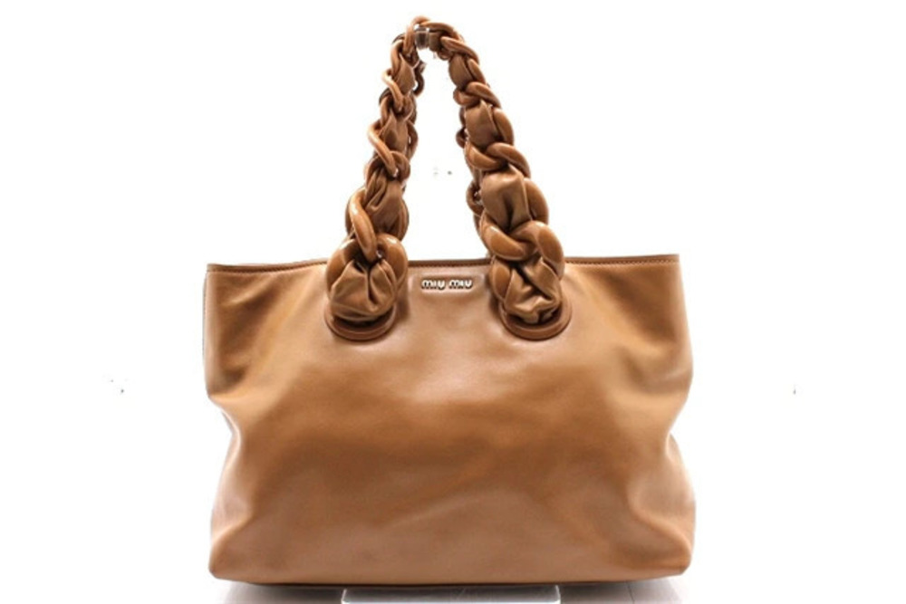 Miu Miu shoulder bag calfskin Beige Cream
